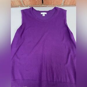 CJ Banks Vibrant Purple Knit Tank Top